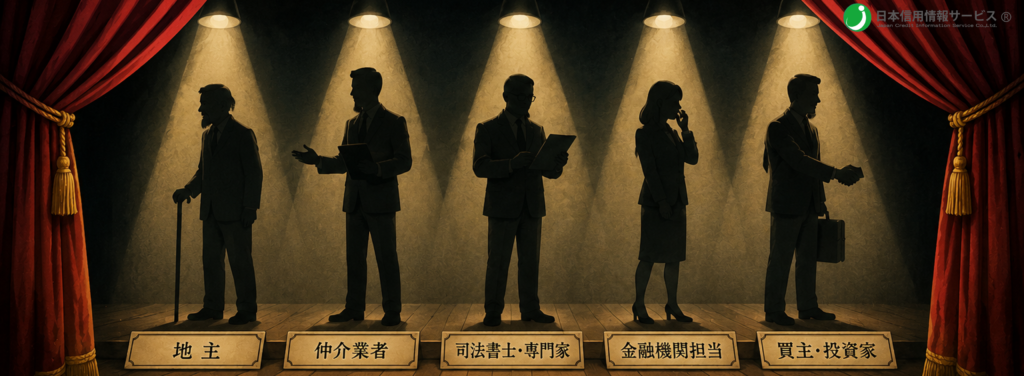 地面師詐欺は、典型的な「劇場型詐欺」です。地主役、仲介業者役、資産管理会社役など、それぞれが役割を分担しながら、商談の場に“本物らしい空気”を作り上げていく。警察官や弁護士、役所職員を騙る振り込め詐欺とも、構造は非常によく似ています。
